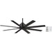52 in. Black Indoor Outdoor Ceiling Fans without Lights, Ceiling Fan with Remote-1-ErisView