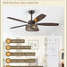52 in. Black Industrial Caged Ceiling Fan for Bedroom Living Room Kitchen, 5 Blade Farmhouse Ceiling Fan with Lights Remote, Reversible Quiet Ceiling Fans-10-ErisView