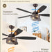 52 in. Black Industrial Caged Ceiling Fan for Bedroom Living Room Kitchen, 5 Blade Farmhouse Ceiling Fan with Lights Remote, Reversible Quiet Ceiling Fans-12-ErisView