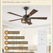 52 in. Black Industrial Caged Ceiling Fan for Bedroom Living Room Kitchen, 5 Blade Farmhouse Ceiling Fan with Lights Remote, Reversible Quiet Ceiling Fans-17-ErisView