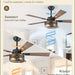 52 in. Black Industrial Caged Ceiling Fan for Bedroom Living Room Kitchen, 5 Blade Farmhouse Ceiling Fan with Lights Remote, Reversible Quiet Ceiling Fans-19-ErisView