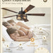 52 in. Black Industrial Caged Ceiling Fan for Bedroom Living Room Kitchen, 5 Blade Farmhouse Ceiling Fan with Lights Remote, Reversible Quiet Ceiling Fans-20-ErisView