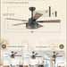 52 in. Black Industrial Caged Ceiling Fan for Bedroom Living Room Kitchen, 5 Blade Farmhouse Ceiling Fan with Lights Remote, Reversible Quiet Ceiling Fans-21-ErisView