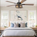 52 in. Black Industrial Caged Ceiling Fan for Bedroom Living Room Kitchen, 5 Blade Farmhouse Ceiling Fan with Lights Remote, Reversible Quiet Ceiling Fans-22-ErisView