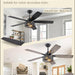 52 in. Black Industrial Caged Ceiling Fan for Bedroom Living Room Kitchen, 5 Blade Farmhouse Ceiling Fan with Lights Remote, Reversible Quiet Ceiling Fans-3-ErisView