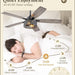 52 in. Black Industrial Caged Ceiling Fan for Bedroom Living Room Kitchen, 5 Blade Farmhouse Ceiling Fan with Lights Remote, Reversible Quiet Ceiling Fans-5-ErisView