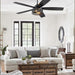 52 in. Black Industrial Caged Ceiling Fan for Bedroom Living Room Kitchen, 5 Blade Farmhouse Ceiling Fan with Lights Remote, Reversible Quiet Ceiling Fans-8-ErisView