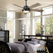 52 in. Black Industrial Remote Control Ceiling Fan and Light, LED Reversible Ceiling Fan, Wood Living Room Ceiling Fan-8-ErisView