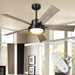 52 in. Black Industrial Remote Control Ceiling Fan and Light, LED Reversible Ceiling Fan, Wood Living Room Ceiling Fan-1-ErisView