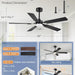52 in. Black Modern Ceiling Fan, Farmhouse Indoor Outdoor Ceiling Fan with Light and Remote, Quiet Ceiling Fans with Bright LED Light-5-ErisView