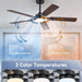 52 in. Black Modern Ceiling Fan, Farmhouse Indoor Outdoor Ceiling Fan with Light and Remote, Quiet Ceiling Fans with Bright LED Light-6-ErisView