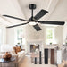 52 in. Black Modern Ceiling Fan, Farmhouse Indoor Outdoor Ceiling Fan with Light and Remote, Quiet Ceiling Fans with Bright LED Light-1-ErisView