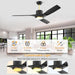 52 in. Black Modern Ceiling Fan with Dimmable LED Light, Farmhouse Wood Ceiling Fan with Light for Patio Gazebo, Simple Ceiling Fan-3-ErisView