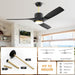 52 in. Black Modern Ceiling Fan with Dimmable LED Light, Farmhouse Wood Ceiling Fan with Light for Patio Gazebo, Simple Ceiling Fan-7-ErisView