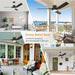 52 in. Black Modern Ceiling Fan with Dimmable LED Light, Farmhouse Wood Ceiling Fan with Light for Patio Gazebo, Simple Ceiling Fan-8-ErisView