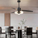 52 in. Black Modern Ceiling Fan with Light and Remote Control, 3 Blades Reversible Ceiling Fan-2-ErisView