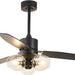 52 in. Black Modern Ceiling Fan with Light and Remote Control, 3 Blades Reversible Ceiling Fan-1-ErisView