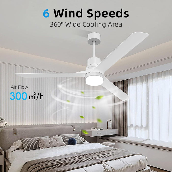52 in. Black Modern Reversible DC Ceiling Fan, Remote Control Ceiling Fan and Light, Indoor Outdoor Ceiling Fan for Patio Living Room Bedroom-12-ErisView