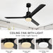 52 in. Black Modern Reversible DC Ceiling Fan, Remote Control Ceiling Fan and Light, Indoor Outdoor Ceiling Fan for Patio Living Room Bedroom-4-ErisView
