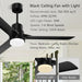 52 in. Black Modern Reversible DC Ceiling Fan, Remote Control Ceiling Fan and Light, Indoor Outdoor Ceiling Fan for Patio Living Room Bedroom-5-ErisView