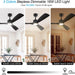 52 in. Black Modern Smart Ceiling Fan with Light for Patio for Living Room Bedroom Dining Room, Remote Control Ceiling Fan and Light-3-ErisView