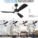 52 in. Black Modern Smart Ceiling Fan with Light for Patio for Living Room Bedroom Dining Room, Remote Control Ceiling Fan and Light-5-ErisView
