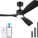 52 in. Black Modern Smart Ceiling Fan with Light for Patio for Living Room Bedroom Dining Room, Remote Control Ceiling Fan and Light-1-ErisView