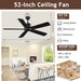 52 in. Black Outdoor Ceiling Fan NO Light for Bedroom Living Room, Remote Control Fan, Stylish Ceiling Fans, 5 Blade Outdoor Patio Fans-6-ErisView