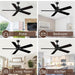 52 in. Black Outdoor Ceiling Fan NO Light for Bedroom Living Room, Remote Control Fan, Stylish Ceiling Fans, 5 Blade Outdoor Patio Fans-7-ErisView