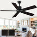 52 in. Black Outdoor Ceiling Fan NO Light for Bedroom Living Room, Remote Control Fan, Stylish Ceiling Fans, 5 Blade Outdoor Patio Fans-1-ErisView