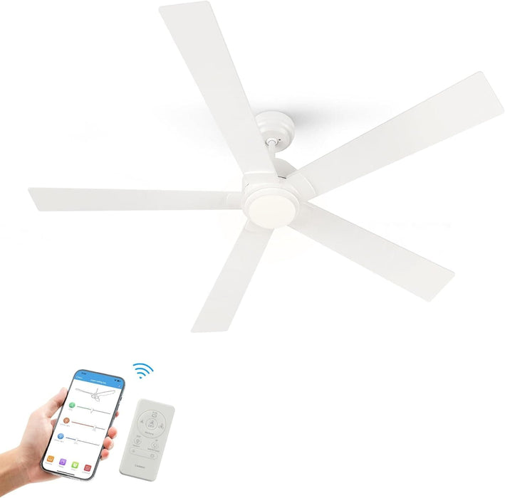 52 in. Black Outdoor Fan, Gold Smart Wi-Fi LED Ceiling Fan with Remote, Compatible with Alexa Google Assistant Siri Shortcut APP Control -16-ErisView