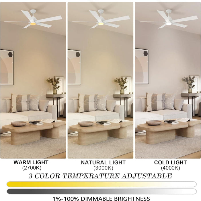 52 in. Black Outdoor Fan, Gold Smart Wi-Fi LED Ceiling Fan with Remote, Compatible with Alexa Google Assistant Siri Shortcut APP Control -17-ErisView