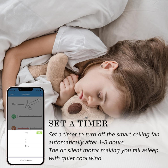 52 in. Black Outdoor Fan, Gold Smart Wi-Fi LED Ceiling Fan with Remote, Compatible with Alexa Google Assistant Siri Shortcut APP Control -26-ErisView