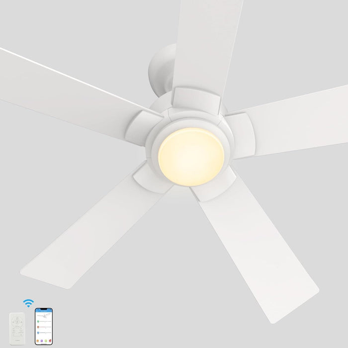 52 in. Black Outdoor Fan, Gold Smart Wi-Fi LED Ceiling Fan with Remote, Compatible with Alexa Google Assistant Siri Shortcut APP Control -9-ErisView