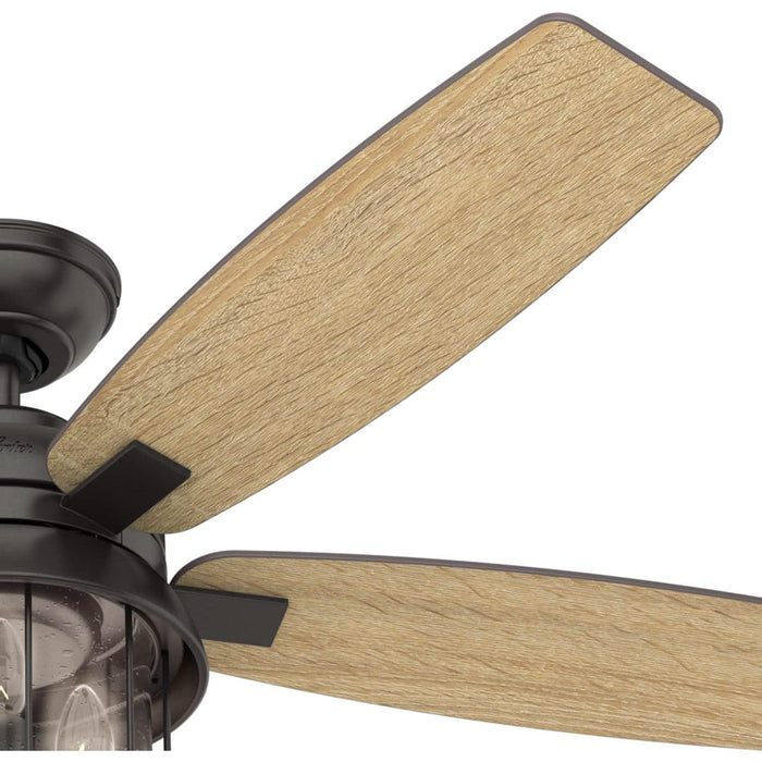 52 in. Black Outdoor Fan, Indoor Ceiling Fans with LED Light and Remote, Hugger Ceiling Fan with Light-6-ErisView