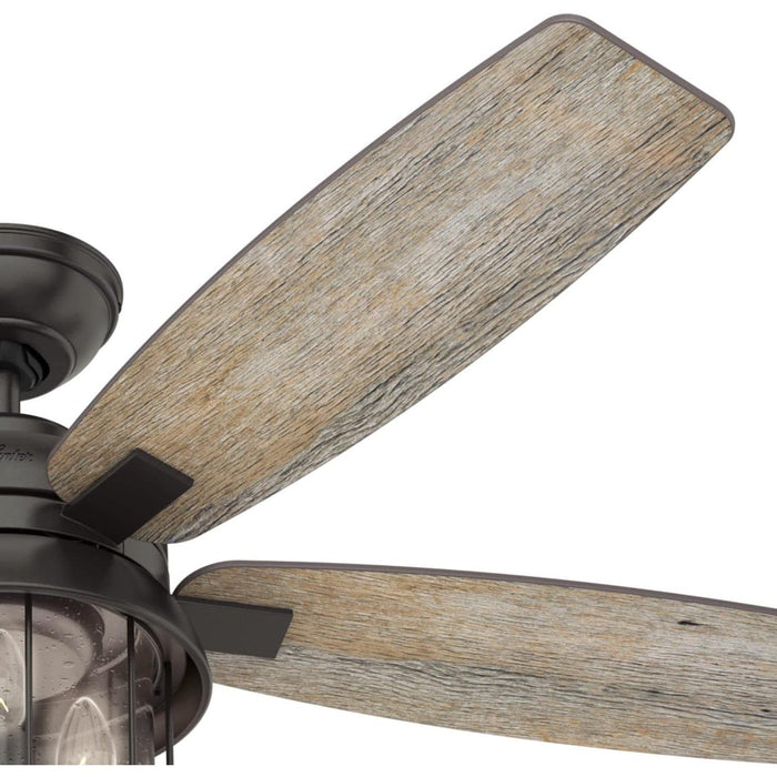52 in. Black Outdoor Fan, Indoor Ceiling Fans with LED Light and Remote, Hugger Ceiling Fan with Light-7-ErisView