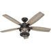 52 in. Black Outdoor Fan, Indoor Ceiling Fans with LED Light and Remote, Hugger Ceiling Fan with Light-1-ErisView