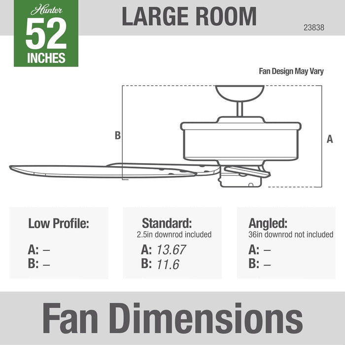 52 in. Black Outdoor Fan, Indoor Outdoor Ceiling Fans with Pull Chain Control, Hugger Ceiling Fans-6-ErisView