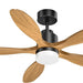 52 in. Black Remote Control Ceiling Fan and Light, Wood Reversible DC Ceiling Fan for Bedroom Living Room -15-ErisView