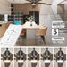 52 in. Black Remote Control Ceiling Fan and Light, Wood Reversible DC Ceiling Fan for Bedroom Living Room -3-ErisView