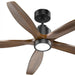 52 in. Black Remote Control Ceiling Fan and Light, Wood Reversible DC Ceiling Fan for Bedroom Living Room -1-ErisView