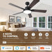 52 in. Black Walnut Smart Ceiling Fan with Lights Remote Alexa, Voice and APP Control, Reversible Quiet Ceiling Fans, 5 Plywood Blade Ceiling Fan-2-ErisView
