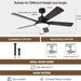 52 in. Black Walnut Smart Ceiling Fan with Lights Remote Alexa, Voice and APP Control, Reversible Quiet Ceiling Fans, 5 Plywood Blade Ceiling Fan-7-ErisView