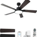 52 in. Black Walnut Smart Ceiling Fan with Lights Remote Alexa, Voice and APP Control, Reversible Quiet Ceiling Fans, 5 Plywood Blade Ceiling Fan-1-ErisView