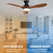 52 in. Black Walnut Wood Ceiling Fan with Light and Remote, Flush Mount 3 Blades Ceiling Fan for Kitchen Bedroom Living Room-5-ErisView