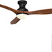 52 in. Black Walnut Wood Ceiling Fan with Light and Remote, Flush Mount 3 Blades Ceiling Fan for Kitchen Bedroom Living Room-1-ErisView