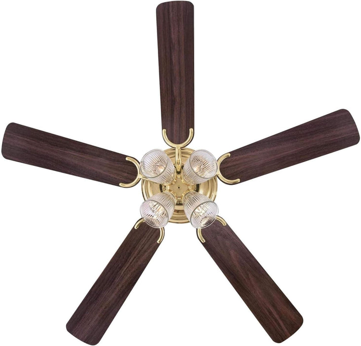 52 in. Brass Ceiling Fan, Indoor Ceiling Fan with Light, Flush Mount Brass Ceiling Fan-4-ErisView