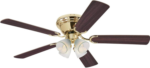 52 in. Brass Ceiling Fan, Indoor Ceiling Fan with Light, Flush Mount Brass Ceiling Fan-1-ErisView
