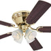 52 in. Brass Ceiling Fan, Indoor Ceiling Fan with Light, Flush Mount Brass Ceiling Fan-1-ErisView