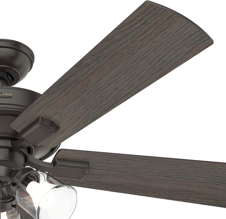 52 in. Bronze Ceiling Fan, Ceiling Fan with LED Light Kit and Pull Chain, Hugger Ceiling Fan with Light-10-ErisView